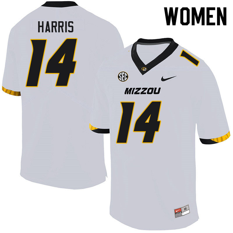 Women #14 BJ Harris Missouri Tigers College Football Jerseys Sale-White